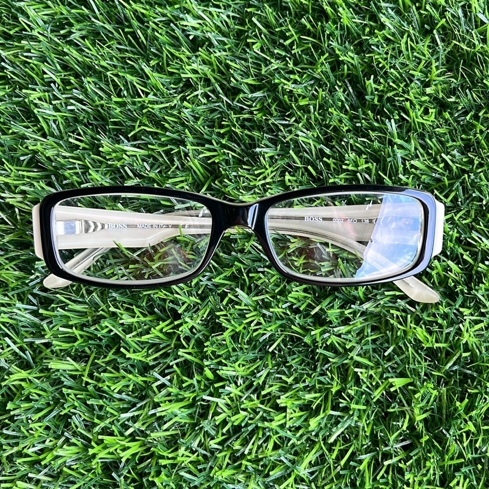 HUGO BOSS Designer Luxury Black & White Women’s Full Rim Eyeglasses